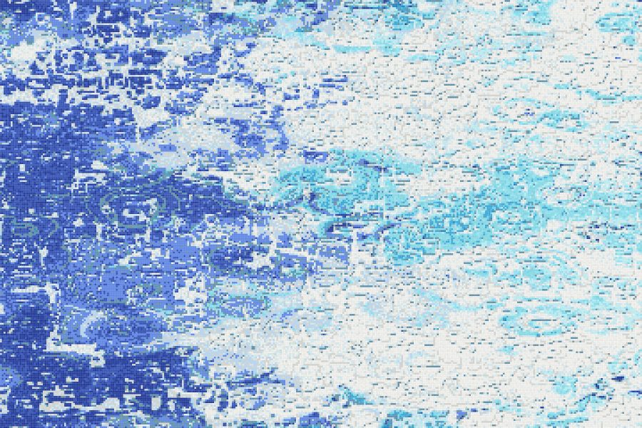 Blue coast Contemporary Abstract Mosaic by Artaic