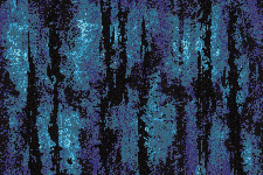 Blue depths Contemporary Abstract Mosaic by Artaic