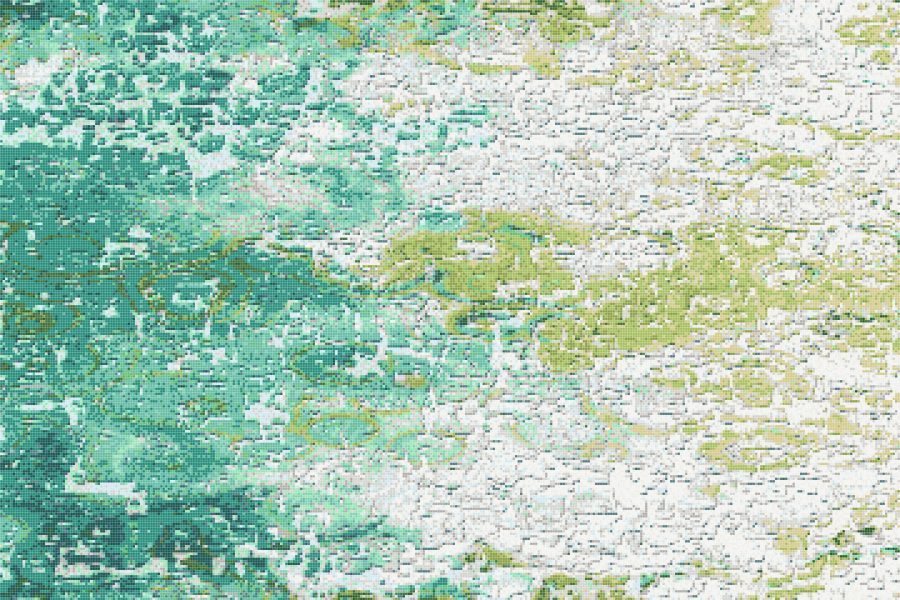 Green coast Contemporary Abstract Mosaic by Artaic