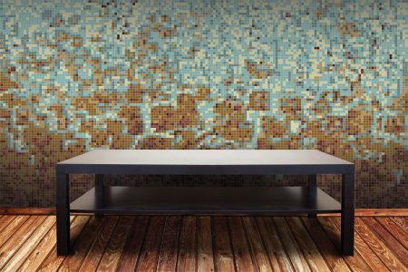 Brown Waves Contemporary Abstract Mosaic installation by Artaic