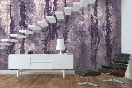 Purple depths Contemporary Abstract Mosaic installation by Artaic