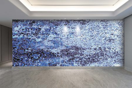 Turquoise coast Contemporary Abstract Mosaic installation by Artaic