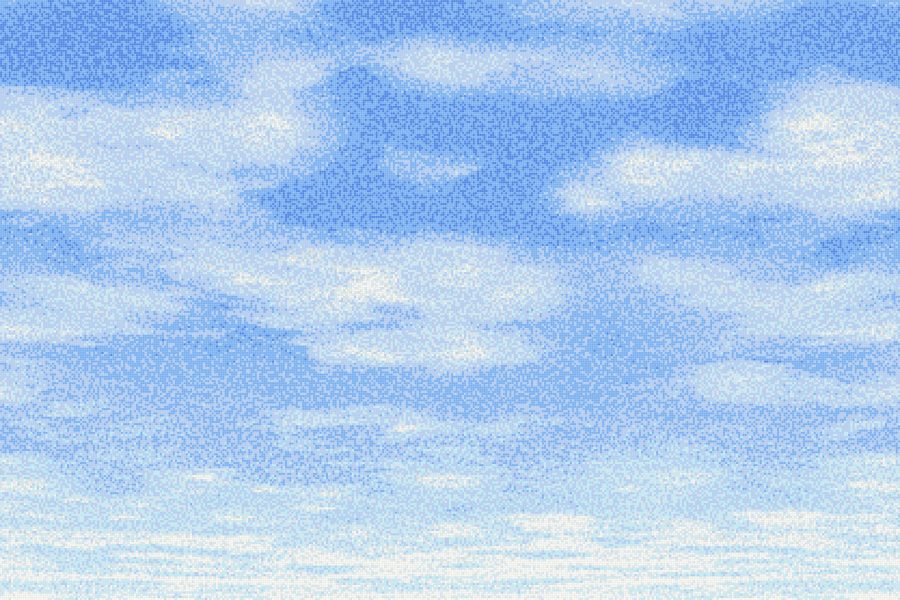 Blue Sky Tile Mural Cumulus Midday Blue By Artaic