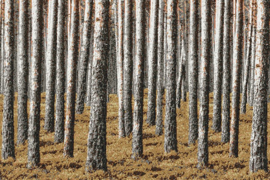 Tan Evergreen Forest Contemporary Photorealistic Mosaic by Artaic