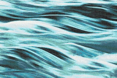 Turquoise waves Contemporary Artistic Mosaic by Artaic