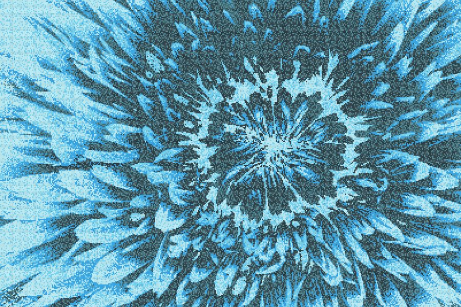 Blue Blooms Modern Floral Mosaic by Artaic