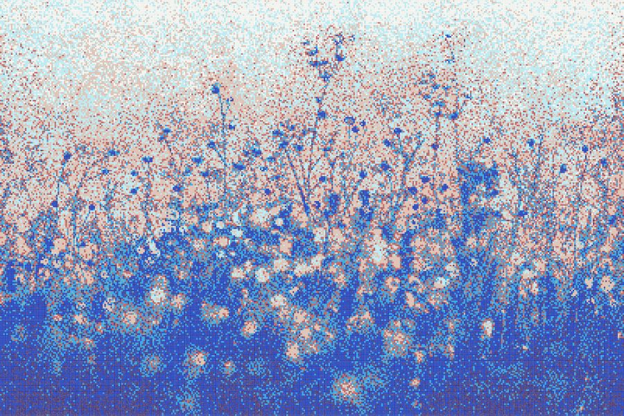 Blue Flowers Modern Floral Mosaic by Artaic