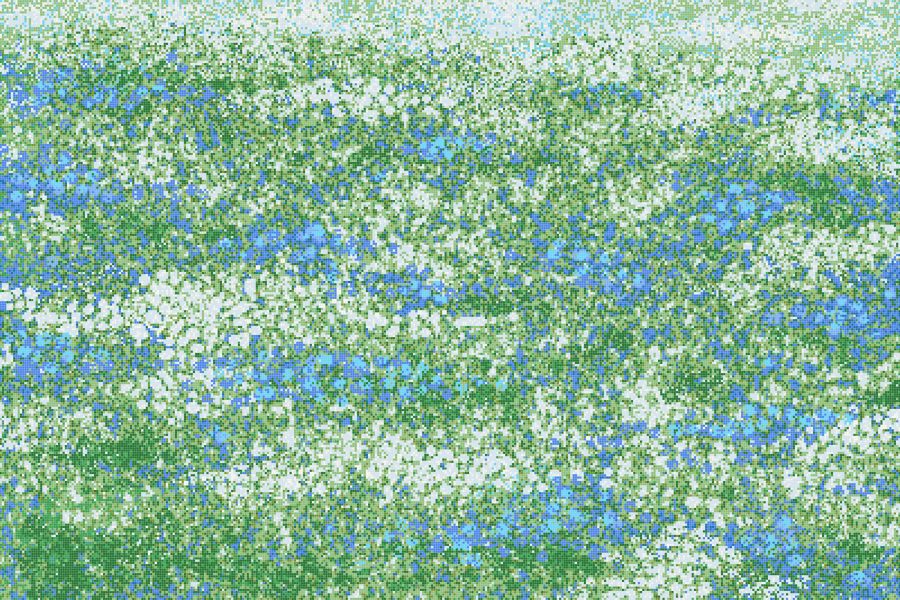 Green meadows Modern Floral Mosaic by Artaic