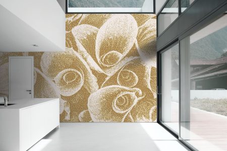 Tan flower bouquets Modern Floral Mosaic installation by Artaic