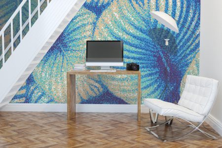 Tan forest canopy Modern Floral Mosaic installation by Artaic