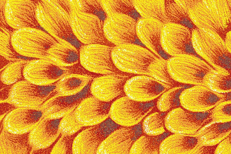 Yellow flower petals Modern Floral Mosaic by Artaic
