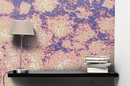 Purple hydrangeas Modern Floral Mosaic installation by Artaic