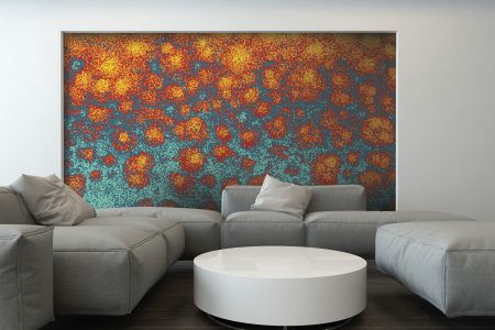 Multi hydrangeas Modern Floral Mosaic installation by Artaic