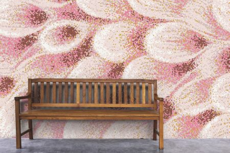 Pink flower petals Modern Floral Mosaic installation by Artaic