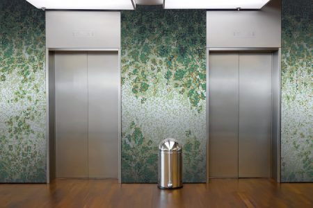 Green vines Modern Floral Mosaic installation by Artaic