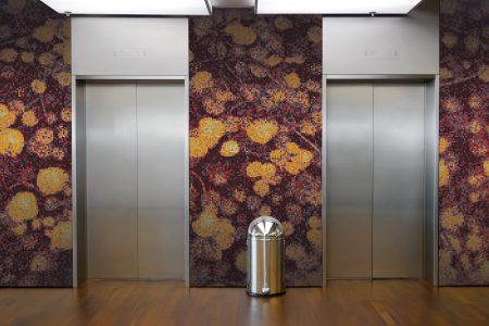 Orange groundcover plants Modern Floral Mosaic installation by Artaic