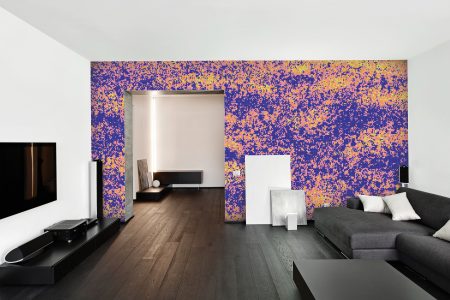 Purple meadows Modern Floral Mosaic installation by Artaic