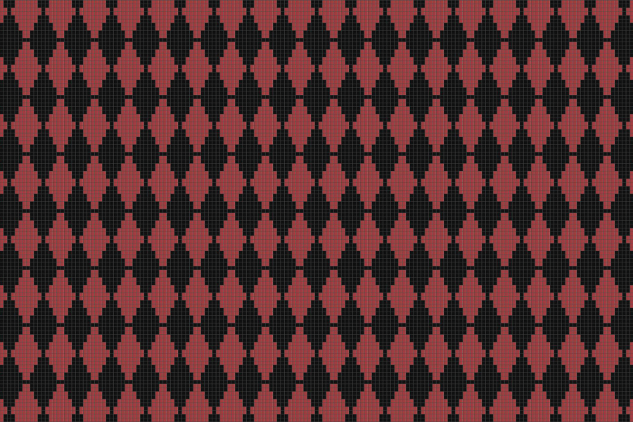 Red Repeating Contemporary Geometric Mosaic by Artaic