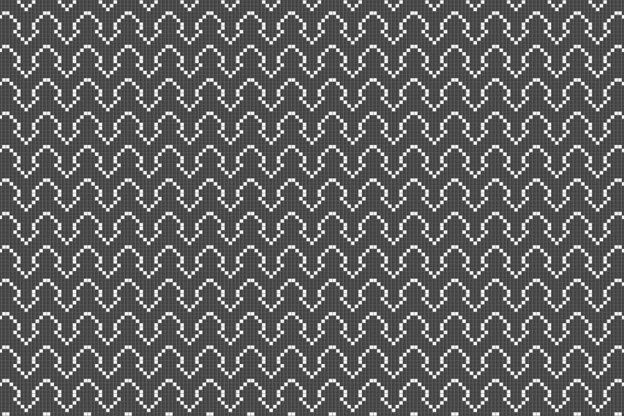 Black Repeating Contemporary Geometric Mosaic by Artaic