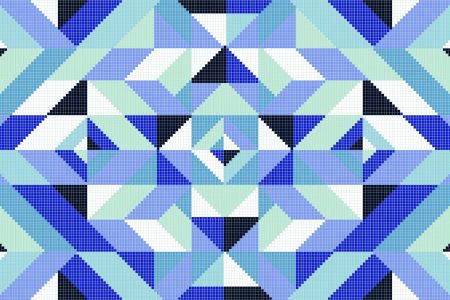 Blue Repeating Contemporary Graphic Mosaic by Artaic