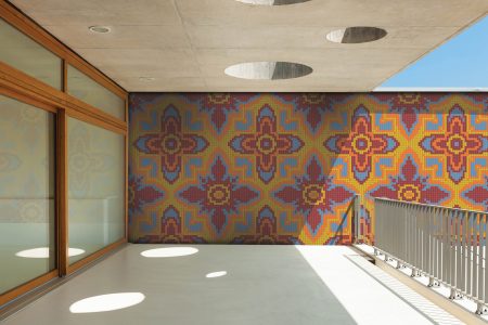 Multi Repeating Contemporary Geometric Mosaic installation by Artaic
