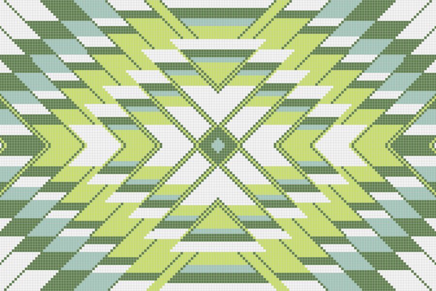 Green Repeating Contemporary Geometric Mosaic by Artaic