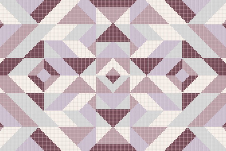 Pink Repeating Contemporary Graphic Mosaic by Artaic