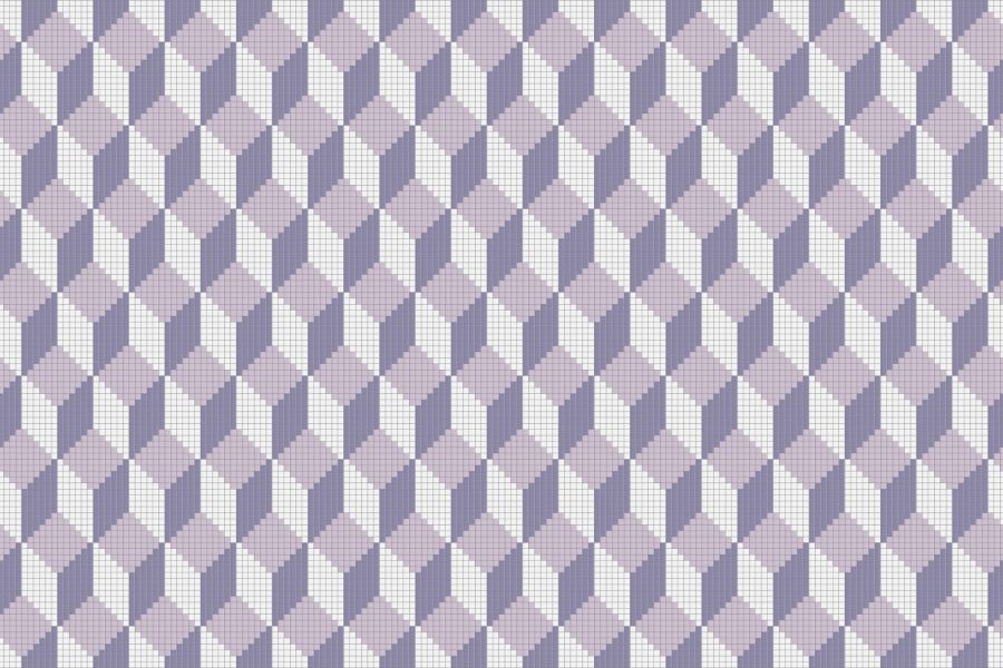 Purple Repeating Contemporary Geometric Mosaic by Artaic