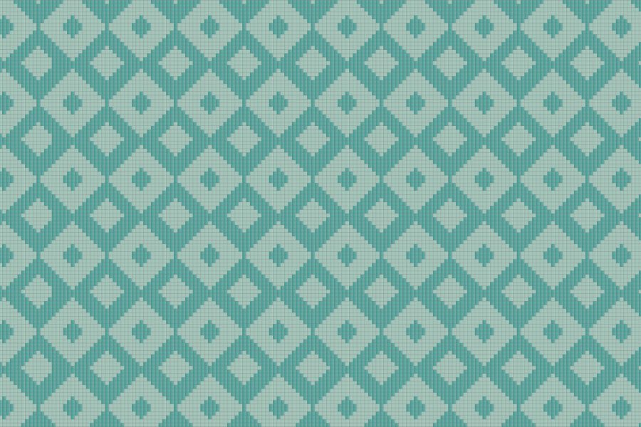 Turquoise Repeating Contemporary Geometric Mosaic by Artaic
