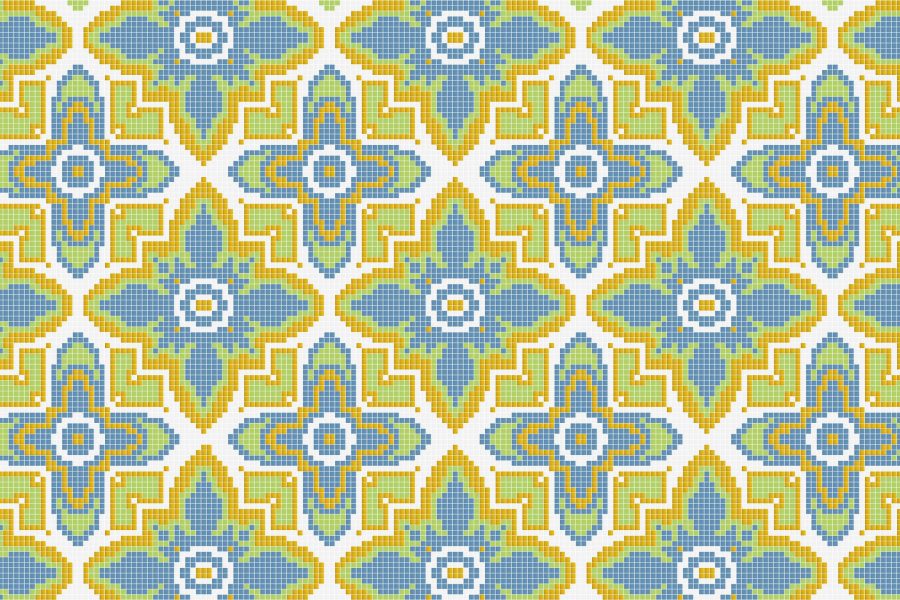 Yellow Repeating Contemporary Geometric Mosaic by Artaic