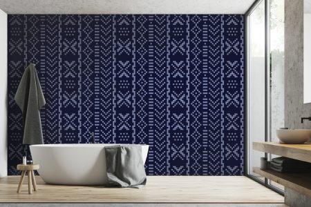 A  Blue  Repeatinggeometric Mosaic By Artaic