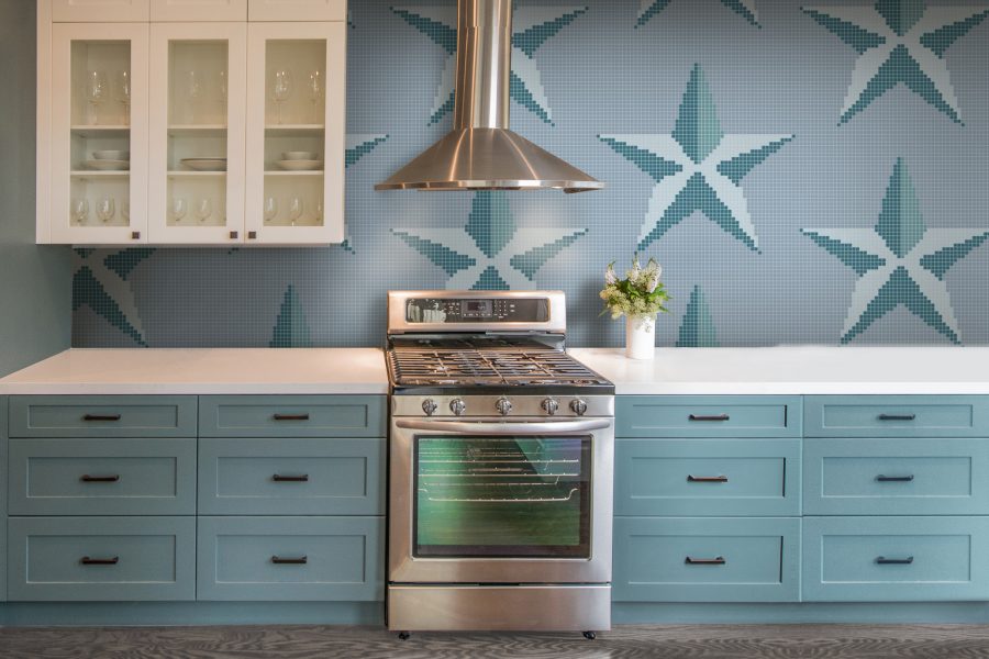 farmhouse denim blue wall kitchen floor color